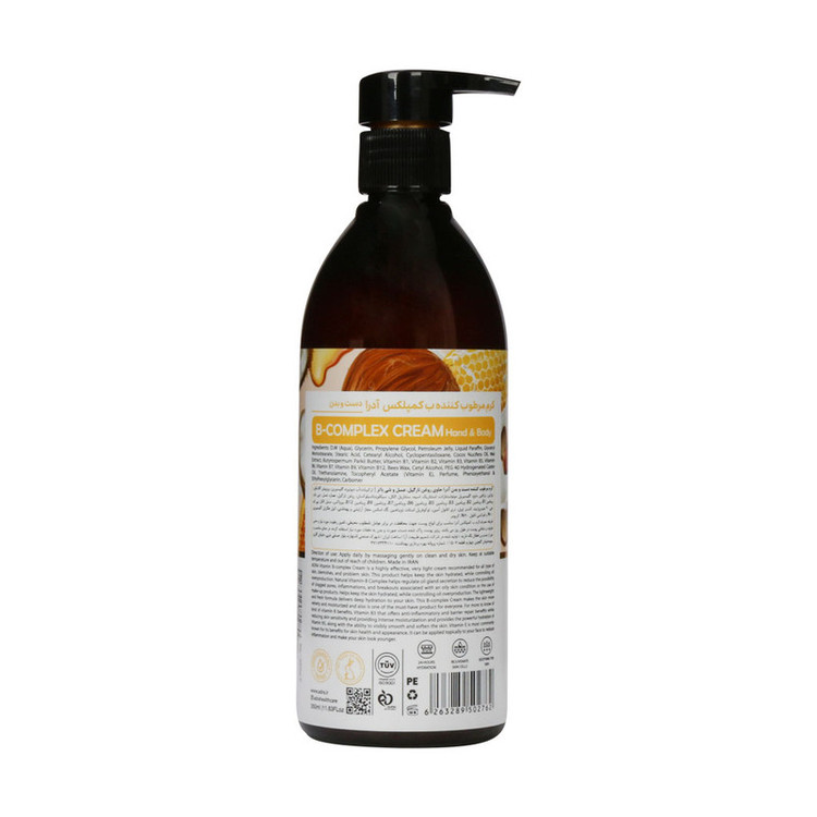کرم مرطوب کننده آدرا مدل Bcomplex Coconut And Honey حجم 350 میلی لیتر