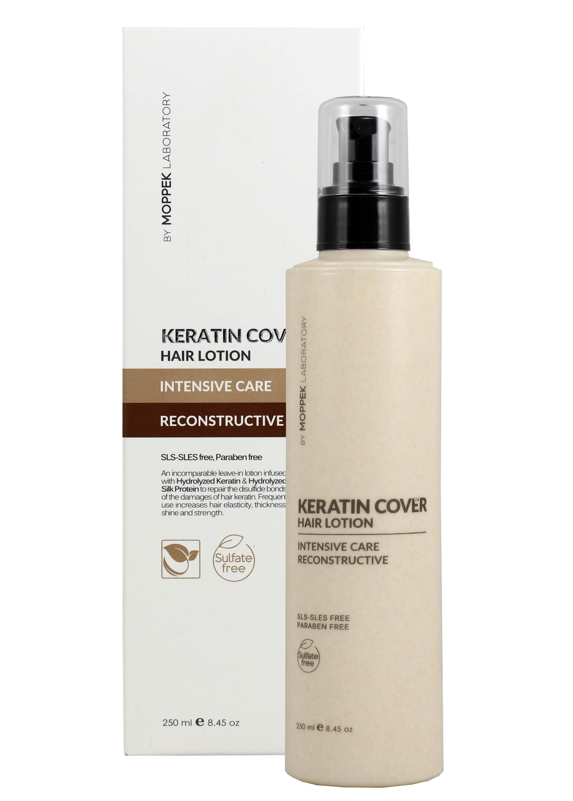 لوسیون مو موپک مدل Keratin Cover حجم 250 میلی لیتر